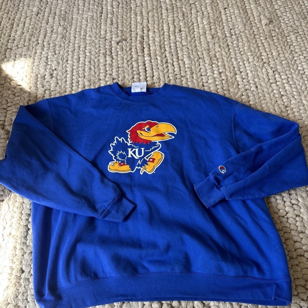 Vintage KU Kansas Championship Sweatshirt Blue‎ 2XL 90s